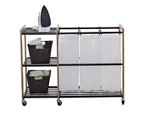 TRINITY EcoStorage 3-Bag Bronze Laundry Station w/Wheels