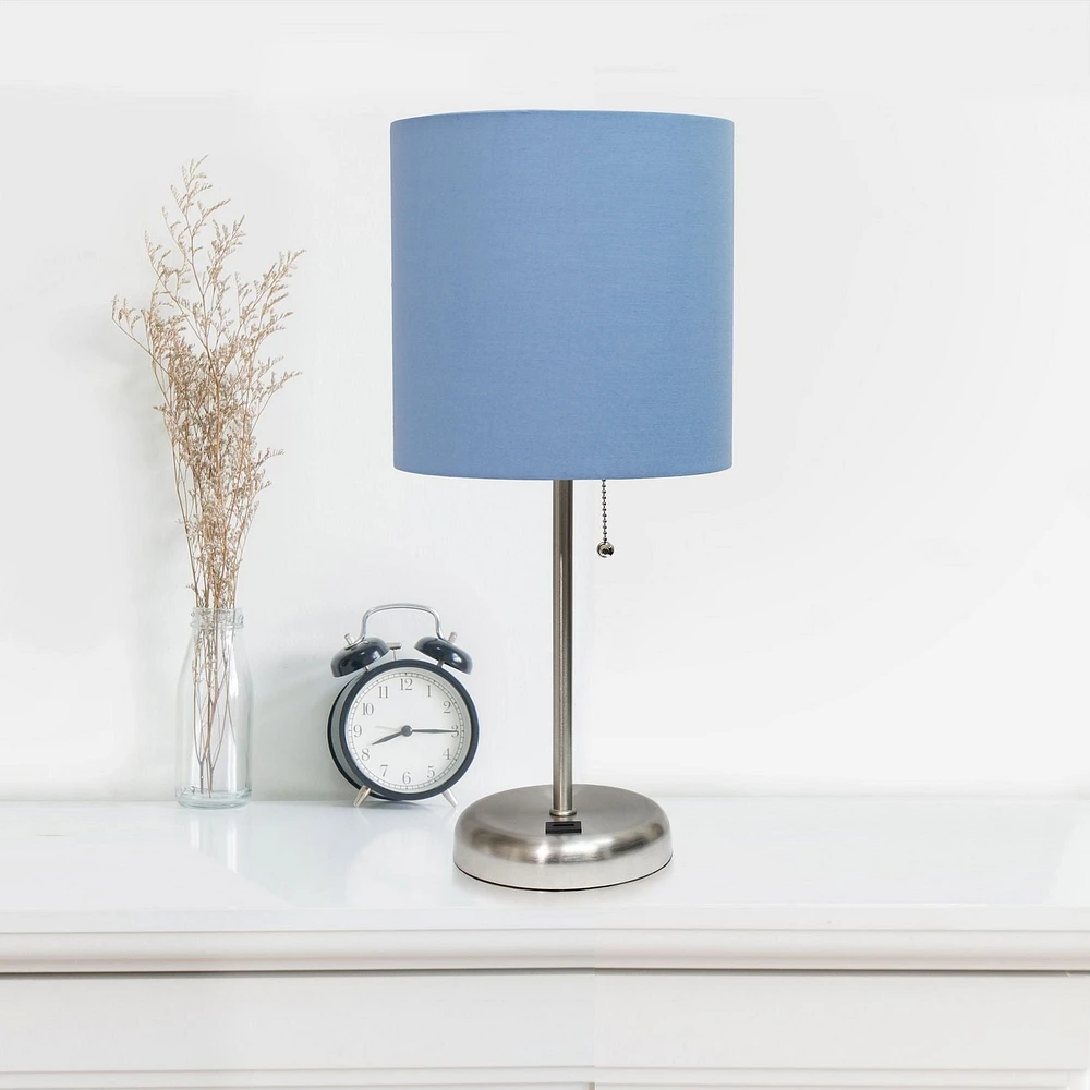 Lampe bâton LimeLights avec port de charge USB et abat-jour en tissu