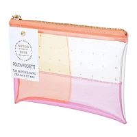 Pochette pour stylos NTD5-PP-PCHEF Post-it®, collection Noté, plastique transparent orange et rose avec fermeture éclair, 7,5 po x 5,25 po, 1 pochette/paquet Poch. NTD5-PP-PCHEF Post-it®