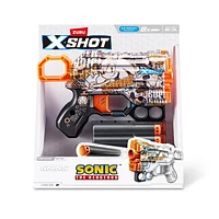 Le pistolet Menace XSHOT Skins - Décoration Sonic le Hérisson (RETRO)