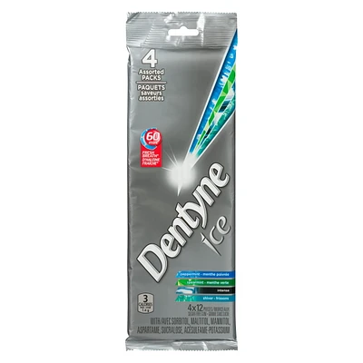 Dentyne Ice Assorted Sugar Free Gum, 4 Pack (12 pieces per pack)