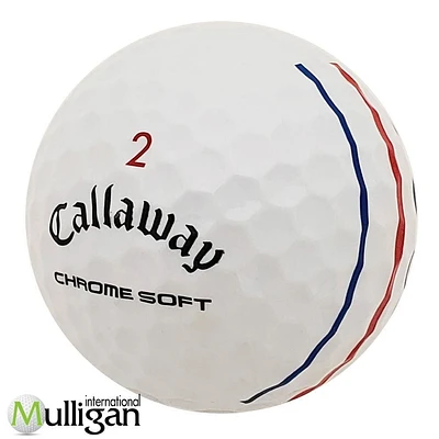 Mulligan - 12 balles de golf récupérées Callaway Chrome Soft Triple Track 5A, Blanc