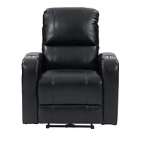 Fauteuil inclinable électrique rembourré en tissu PU CorLiving Ophelia avec porte-gobelet et port USB - Fauteuils inclinables électriques pour adultes, fauteuil de cinéma de salon, fauteuil inclinable