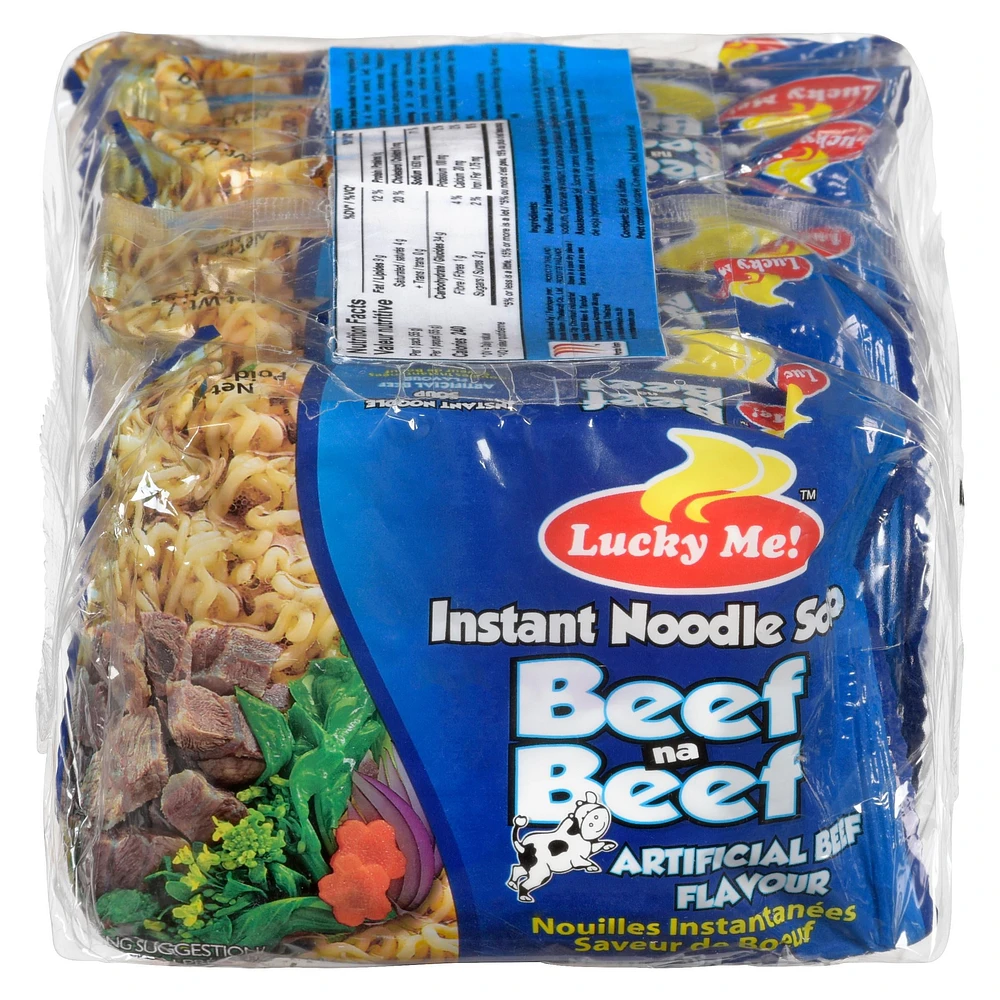 Lucky Me! Instant Noodle Soup Artificial Beef Flavour 6 Pk