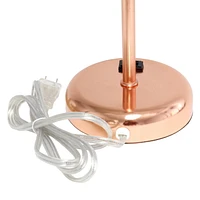 LimeLights Lampe bâton en or rose avec prise de charge et abat-jour en tissu, lot de 2