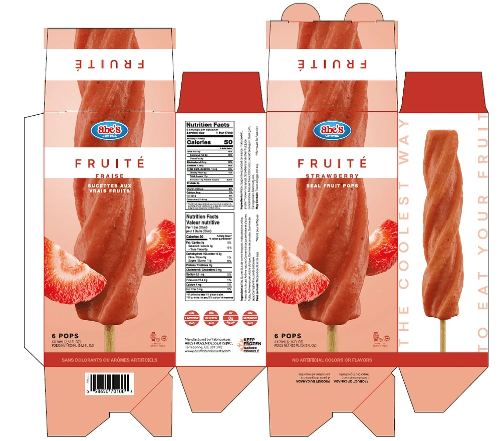 Abe's Fruite Strawberry 6pk 420ml