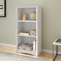CorLiving Quadra 3-Tier Engineered Wood Adult Bookcase with 2 Adjustable Shelves