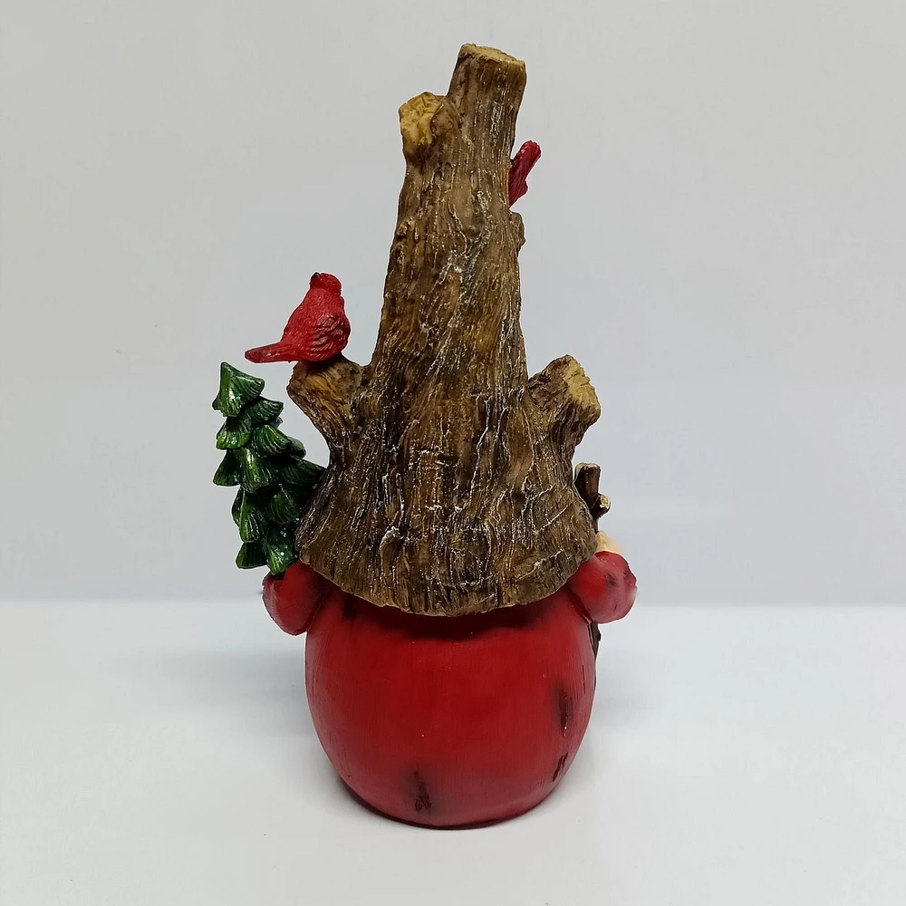 HOLIDAY TIME 10INCH POLYRESIN GNOME WITH TREE