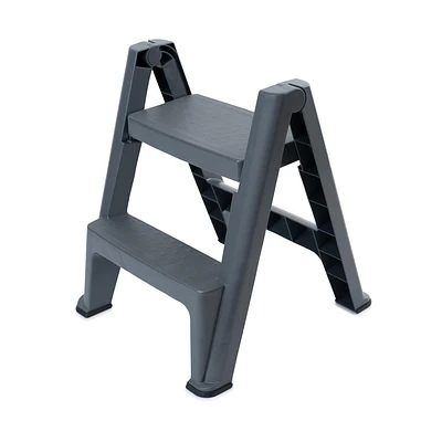 Mistral® Step Folding 2-Step Stool Grey, Capacity  300 lbs / 136 Kg