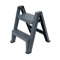 Mistral® Step Folding 2-Step Stool Grey, Capacity  300 lbs / 136 Kg