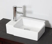 American Imaginations AI- 16,25 pouces W au-dessus du navire blanc de compteur pour le forage gauche de 1 trou