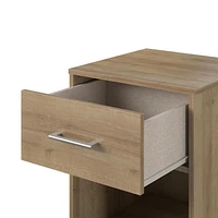 Nightstand with 1 Drawer, Distressed Gray Oak