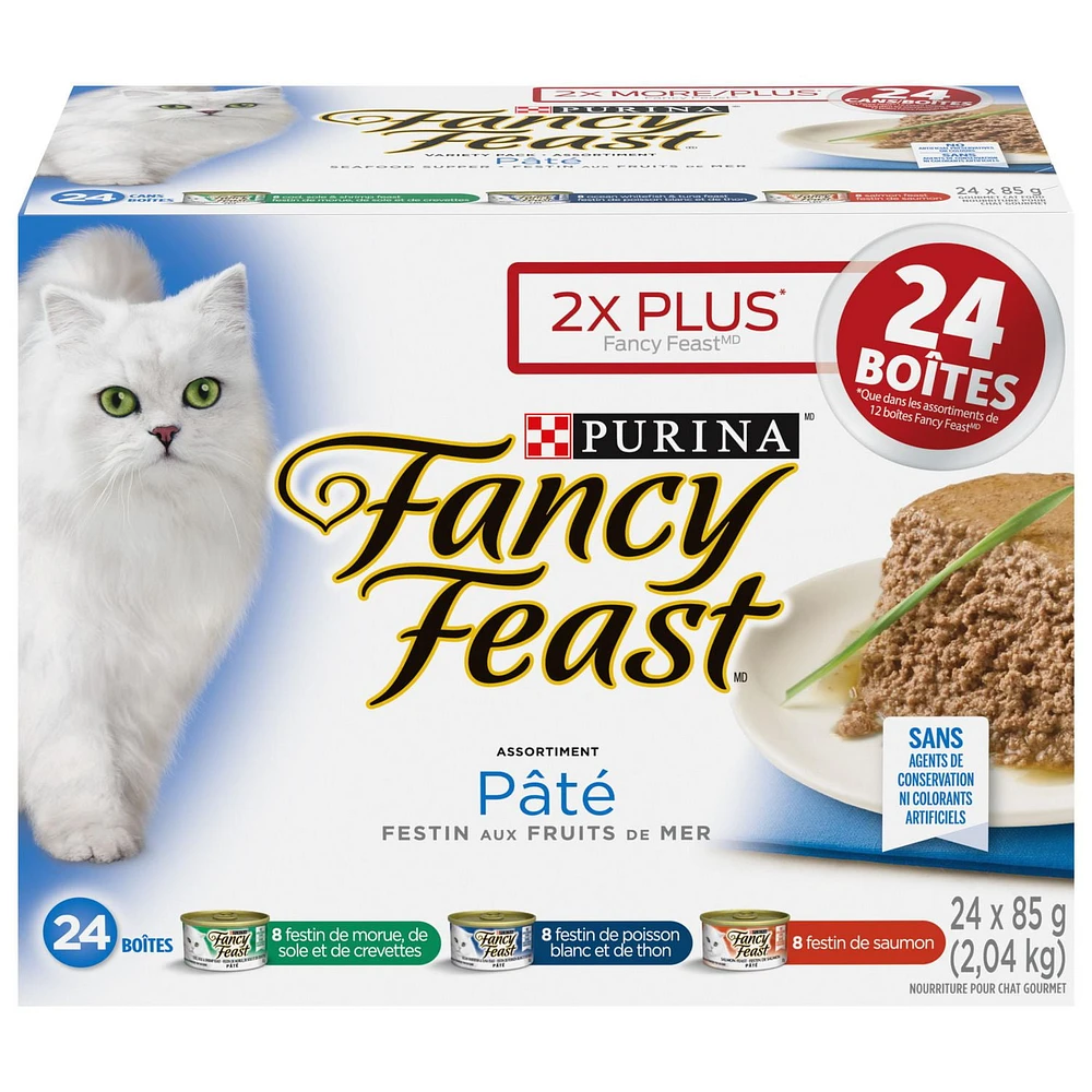 Fancy Feast Seafood Supper Pate Variety Pack, Wet Cat Food 24 X 85g, 24 X 85g