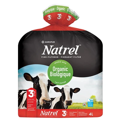 Lait biologique finement filtré 3,8 % Natrel 4 l