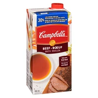 Bouillon de bœuf Campbell'sMD prêt à utiliser, 30 % moins de sodium, longue conservation 900 ml