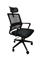 CHAISES DE BUREAU / CHAISE DE BUREAU ERGONOMIQUE EN NYLON MESH K-LIVING LUNA AVEC HAUTEUR RÉGLABLE EN NOIR (2 PAR BOÎTE)