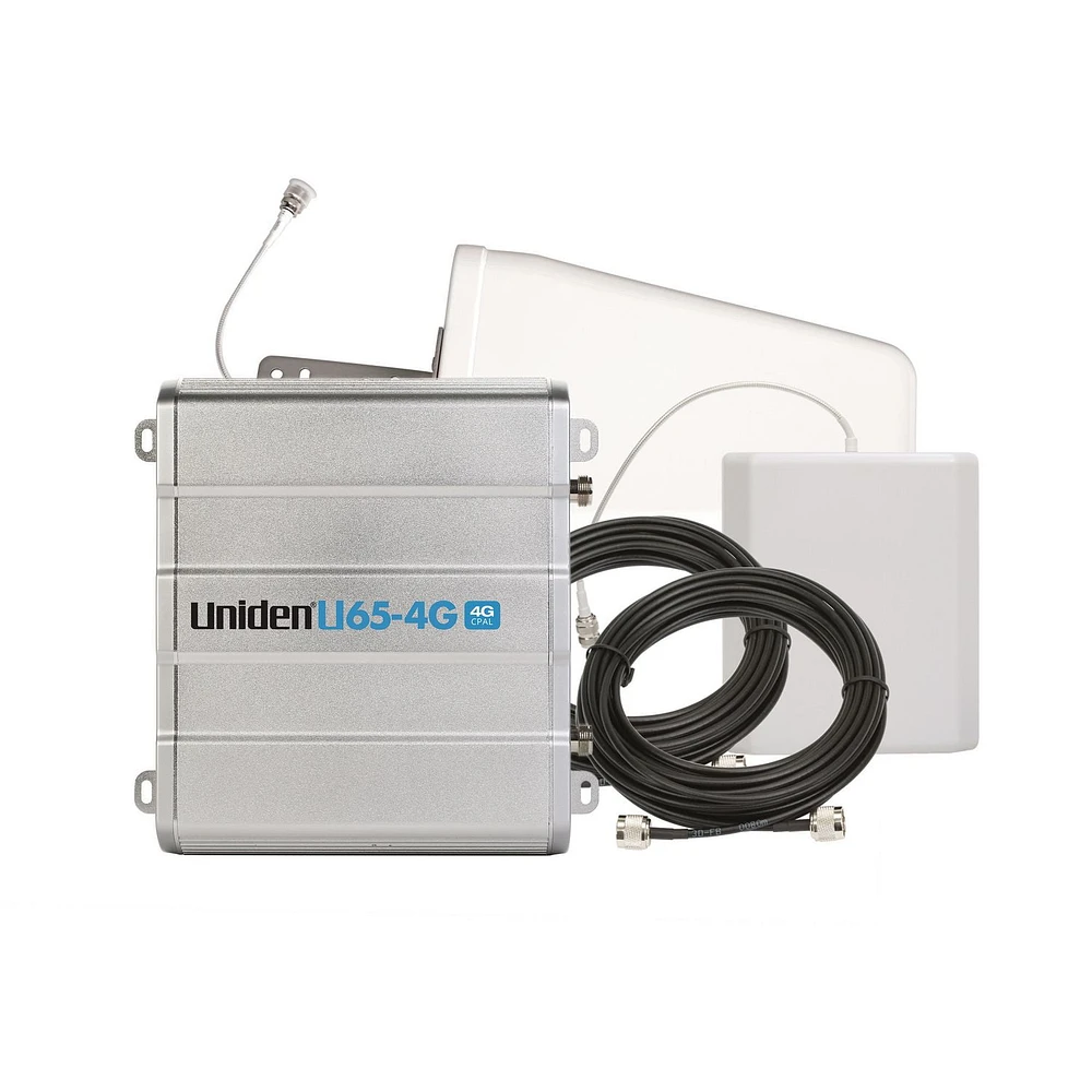 Uniden® U65 4G Cellular Signal Booster Kit with Outdoor Yagi 9 Directional & Indoor Panel Directional Antennas with 40ft & 10ft Low Loss Cables