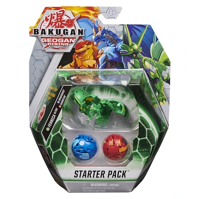 Starter Pack Bakugan, Coffret de 3, Fenneca Ultra, Figurines articulées Geogan Rising à collectionner
