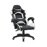 CorLiving Ravagers Vinyl PVC Fabric Ergonomic Adjustable Height Gaming Chair for Adults - High Back Computer Chair, Gamer and Video Game Chair
