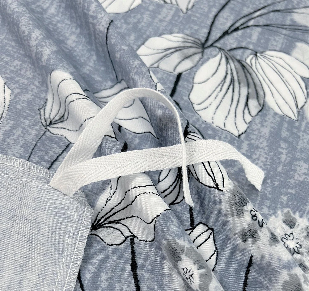 Literie toutes saisons Marina Decoration, ultra douce, soyeuse, avec fermeture éclair, en rayonne de bambou imprimée, avec taies d'oreiller, motif floral romantique délavé à l'encre