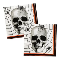 Serviette en papier crâne d'Halloween de 13 pouces