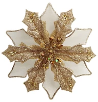 Holiday Times Gold Poinsettia Clip