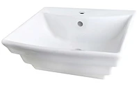 American Imaginations AI- 19,75 pouces Vaisseau blanc de bâti de mur de W pour le perçage de centre de 1 trou