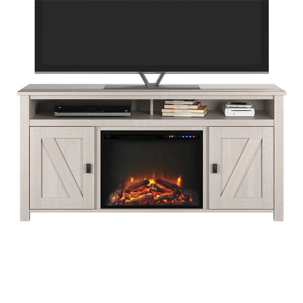 Console TV Farmington avec foyer électrique pour téléviseurs jusqu'à 60 po