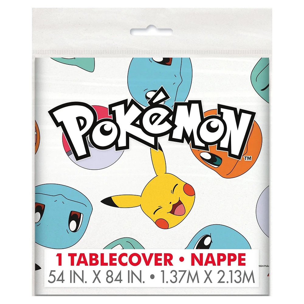 Nappe rectangulaire en plastique Pokémon 54" x 84" - Pliage court