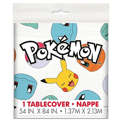 Nappe rectangulaire en plastique Pokémon 54" x 84" - Pliage court