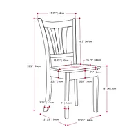 Lot de 2 chaises de salle à manger en bois massif CorLiving Dillon avec dossiers à lattes hautes - Chaises de cuisine et de salle à manger, chaises de table pour salle à manger, cuisine et salle à man