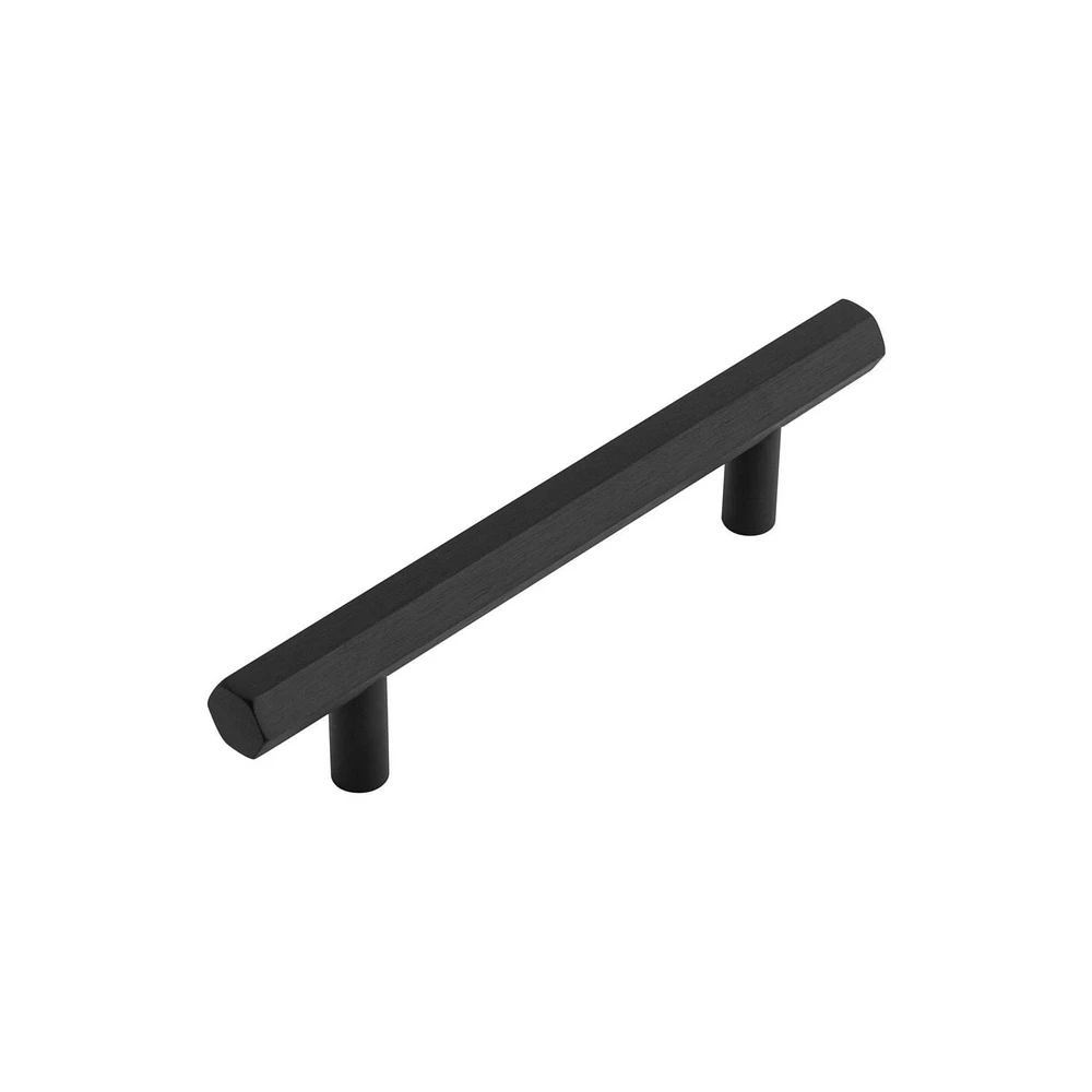Era Hexagone Paquet de 2 Poignée Noire Brossée 5.90 x 0.47 x 1.30 po.