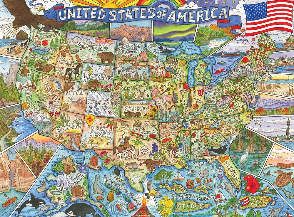 Buffalo Games - Le puzzle Signature Collection - Colorful Country - en 1000 pièces