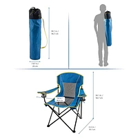 Chaise de Camping Surdimensionnée Ozark Trail à Filet, Couleur Bleu, 100% Polyester Recyclé, Cadre en Acier Robuste Chaise de camping