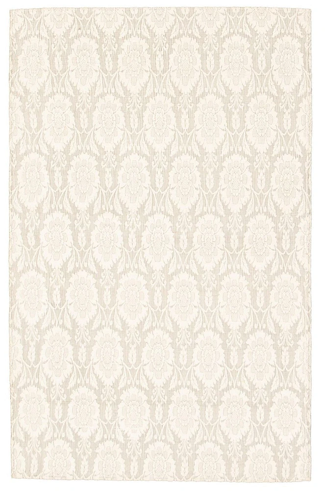 ECARPETGALLERY 3'10" x 6'0" Floral Collage Handmade Area Rug for Living Room, Dining Room and Bedroom in Ivory