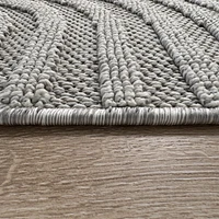 Tapis d'interieur exterieur abstrait Rug Branch Hogar, gris creme, moderne - Salon, chambre, salle a manger et cuisine