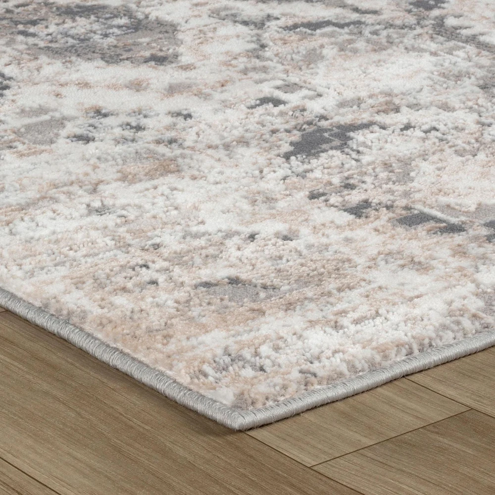 Tapis d'interieur Rug Branch Atlas Fractal, beige gris, moderne - Salon, chambre, salle a manger et cuisine<br>