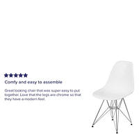 Chaise en plastique noir de la série Elon avec base chromée