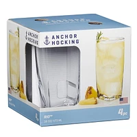 Ensemble de 4 verres à boire de 16 oz Rio d’Anchor Hocking Ensemble de 4 verres à boire de 16 oz Rio