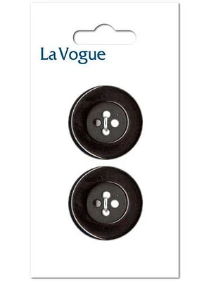 La Vogue 23 mm 4-Hole Button - Black, La Vogue buttons and closures offer you the most fashionable and contemporary assortment of styles and colours.