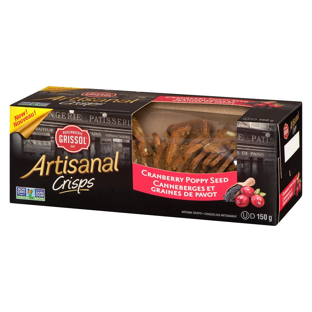 Boulangerie Grissol Artisanal Crisps Cranberry Poppy Seed, Dare
