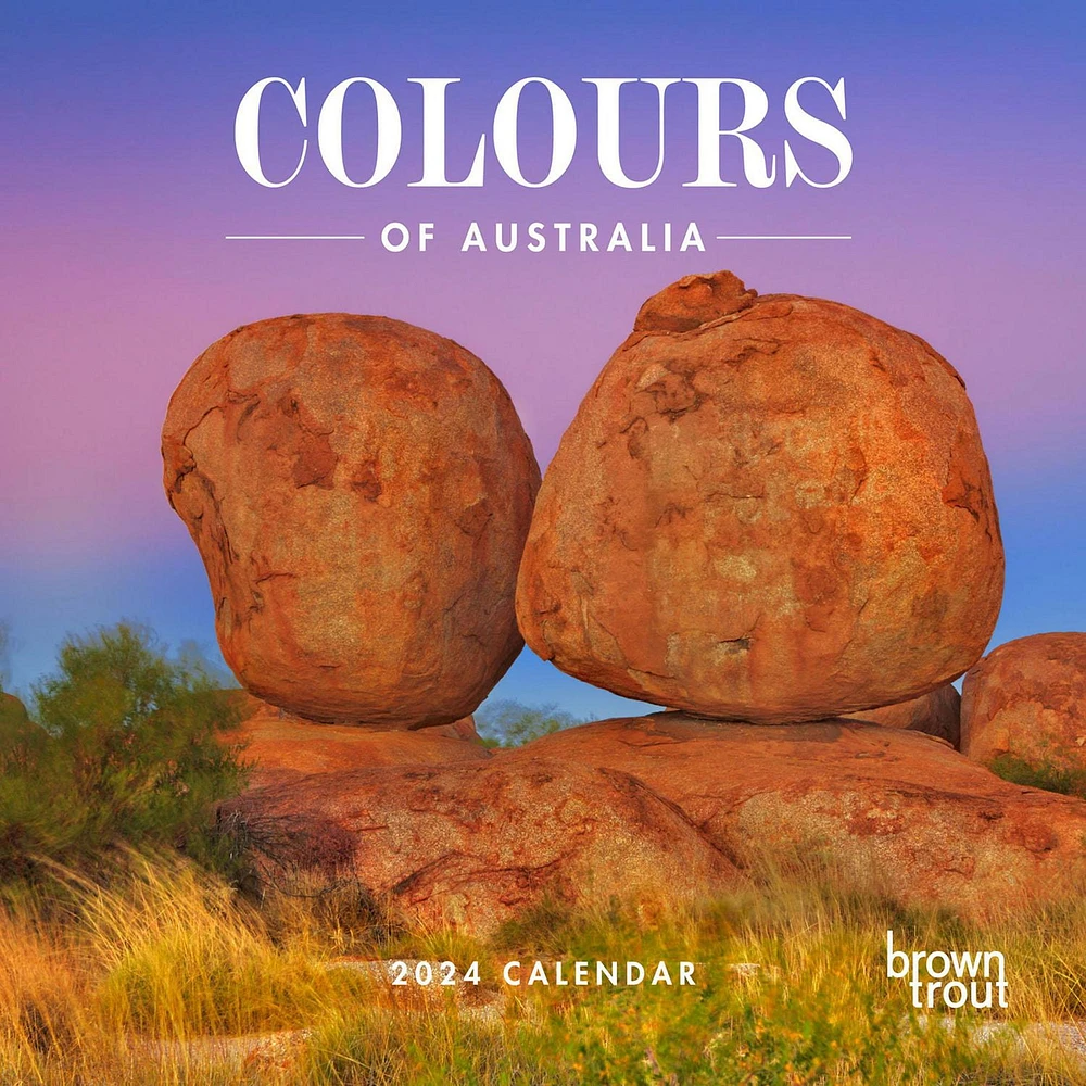 BrownTrout Colours of Australia 2024 12x24 Inch Square Wall Calendar, 9347301103483