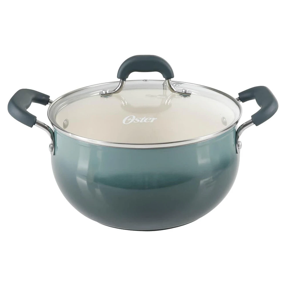 Oster Corbett 8 Piece Aluminum Cookware Set, Gradient Grey with Soft Touch Bakelite Handle