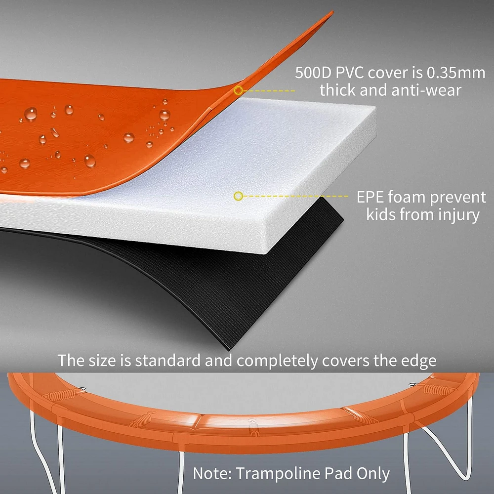 Soozier 14ft Trampoline Pad Trampolining Jump Bounce Exercise GYM Pad Only