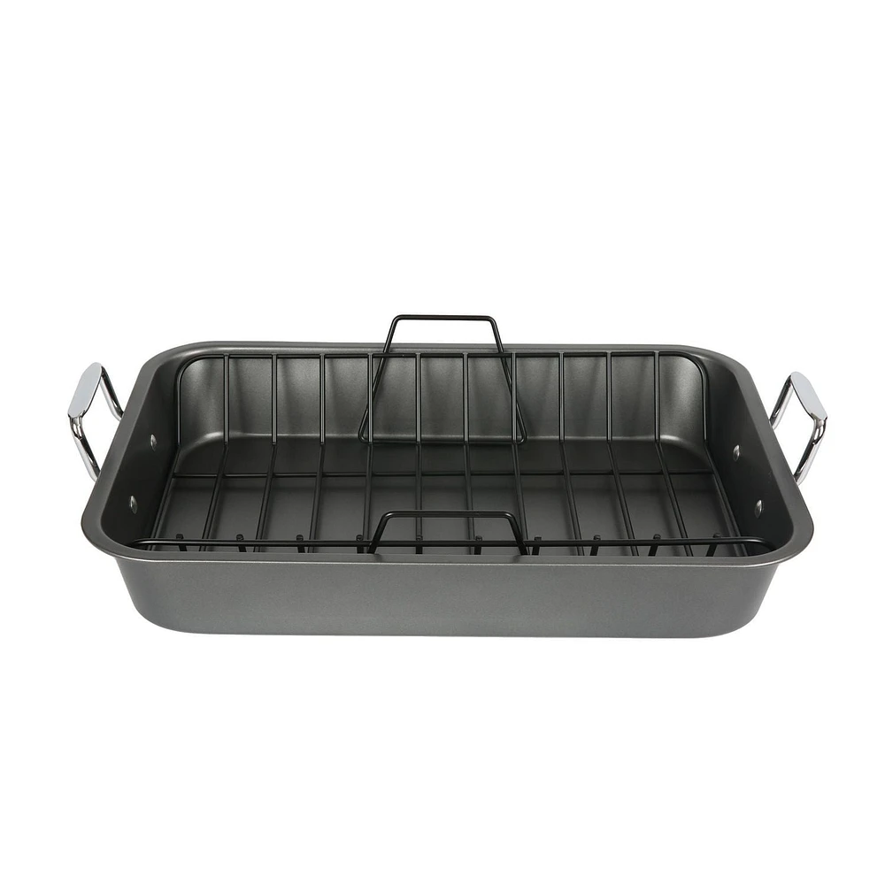 Rôtissoire 2 pièces Mainstays de 18 po avec grille Rôtissoire 2 pièces Mainstays