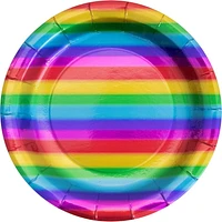 Kit d'assiettes en papier et de serviettes en papier d’aluminium couleurs arc-en-ciel Kit de fête en papier couleurs arc-en-ciel
