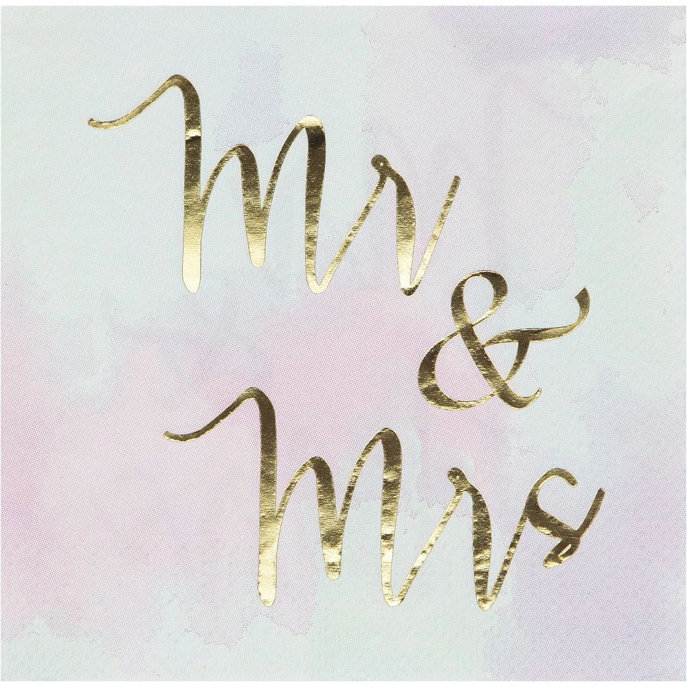 Creative Converting Mr & Mrs Pastel Beverage Napkins