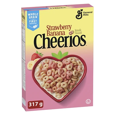 Cheerios Strawberry Banana Breakfast Cereal,  Whole Grains, 317 g