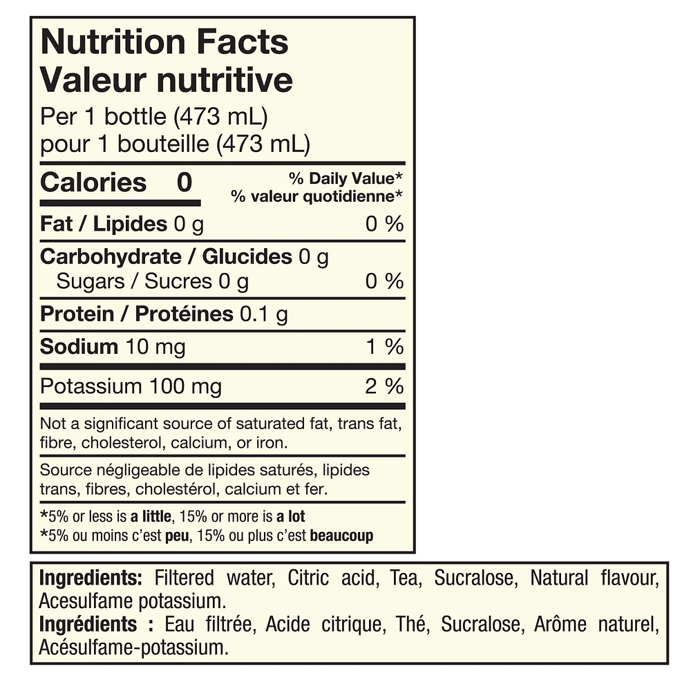 Thé au citron Snapple zéro aromatisé naturellement, 473 mL 473 mL