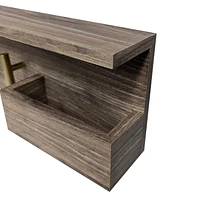 Hometrends 16" Walnut Shelf Wall Organizer